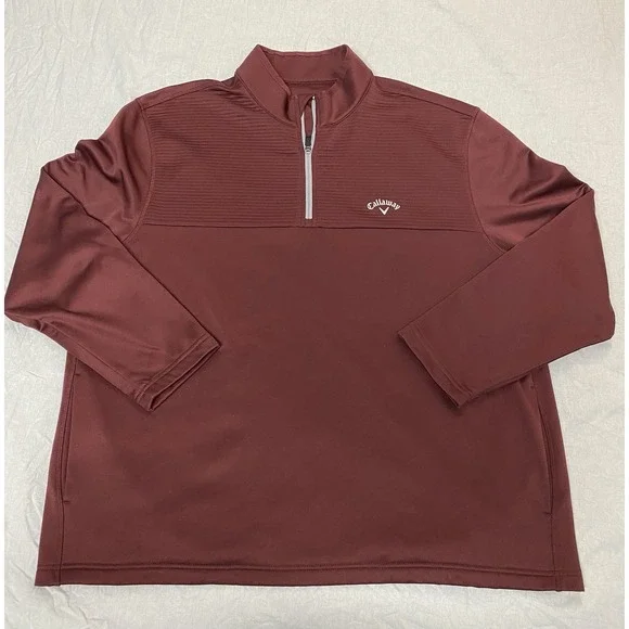 Callaway Golf 1/4 Zip Pullover XXL Mens Burgundy Performance Jacket - Picture 1 of 10